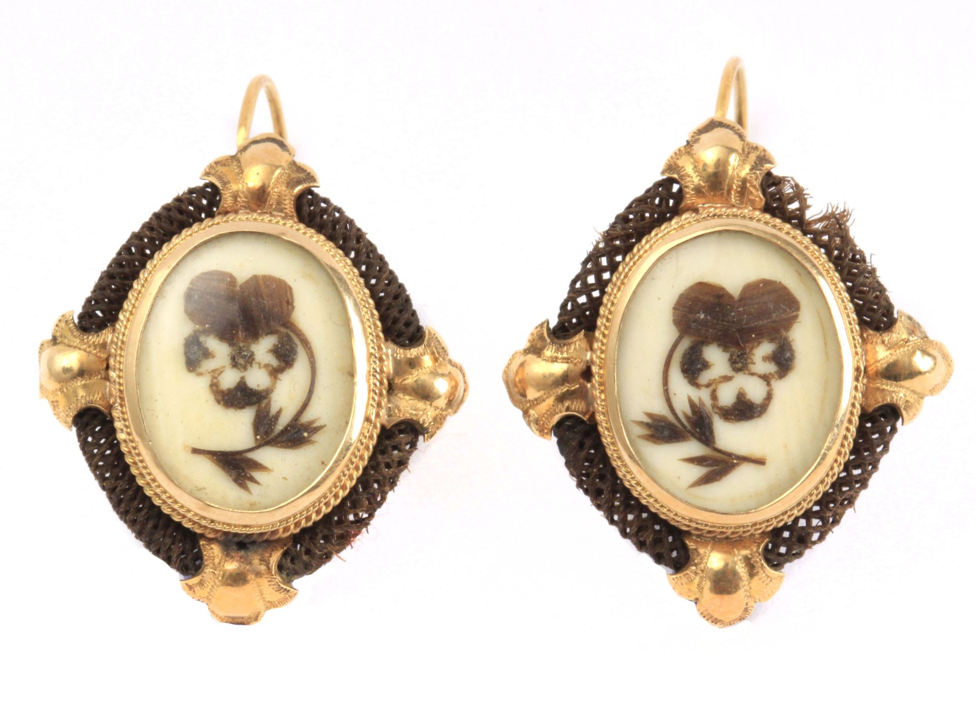 A pair of 19th century mourning earrings