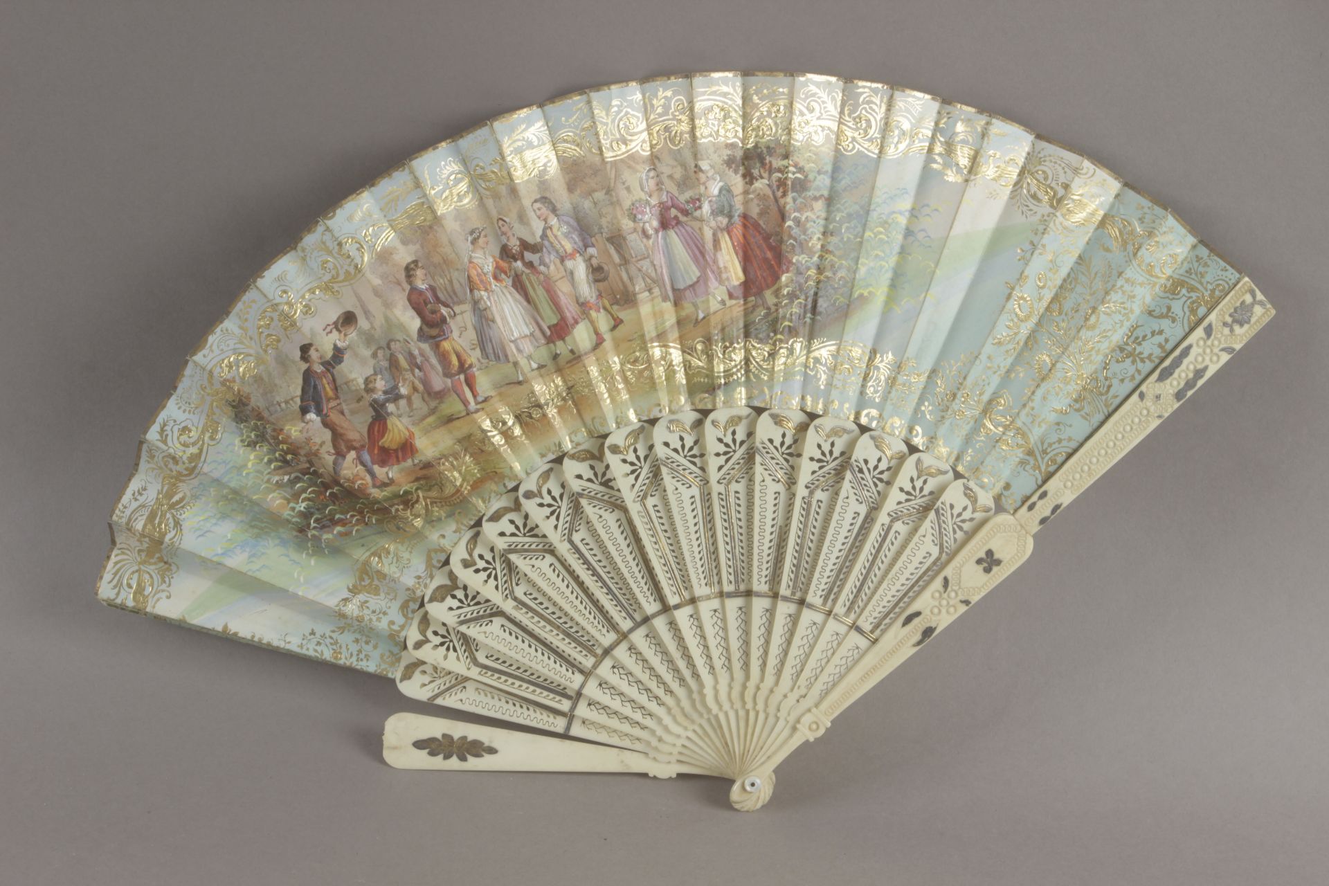 A 19th century French Empire period hand fan - Bild 2 aus 2