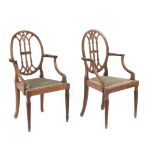 A pair of 19th century mahogany ship chairs