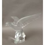 After René Lalique. A glass figure of a bird