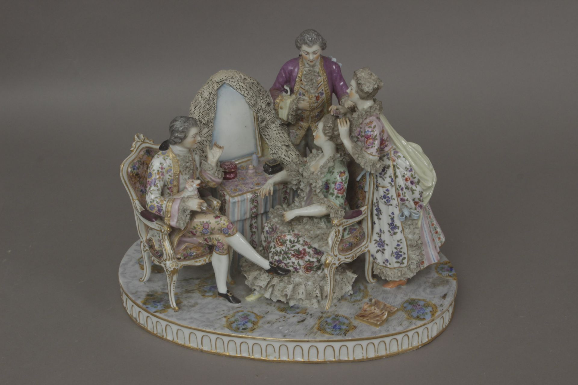 A 19th century gallant scene in Meissen porcelain - Image 3 of 6