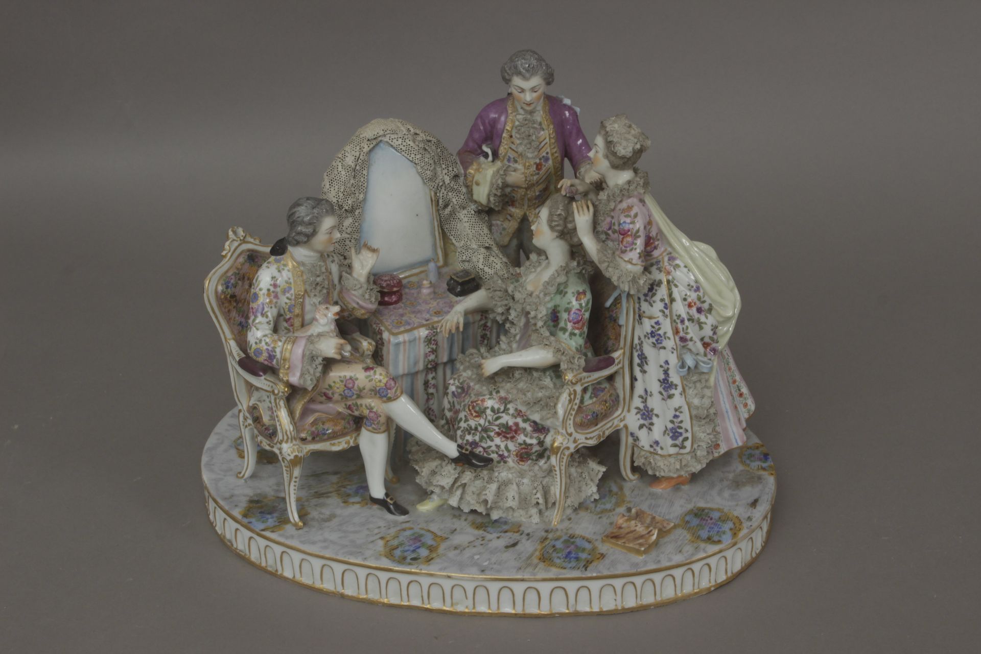 A 19th century gallant scene in Meissen porcelain - Bild 3 aus 6