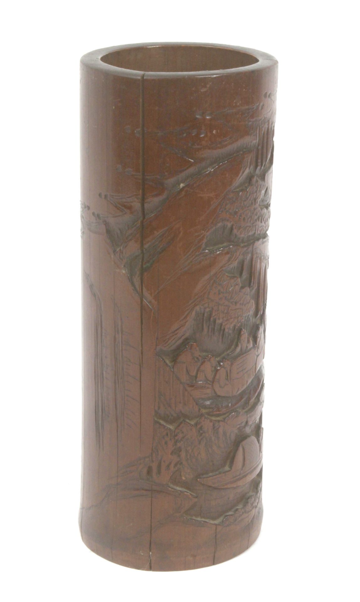 A Chinese brush pot from Qing Dynasty in carved bamboo - Image 3 of 5