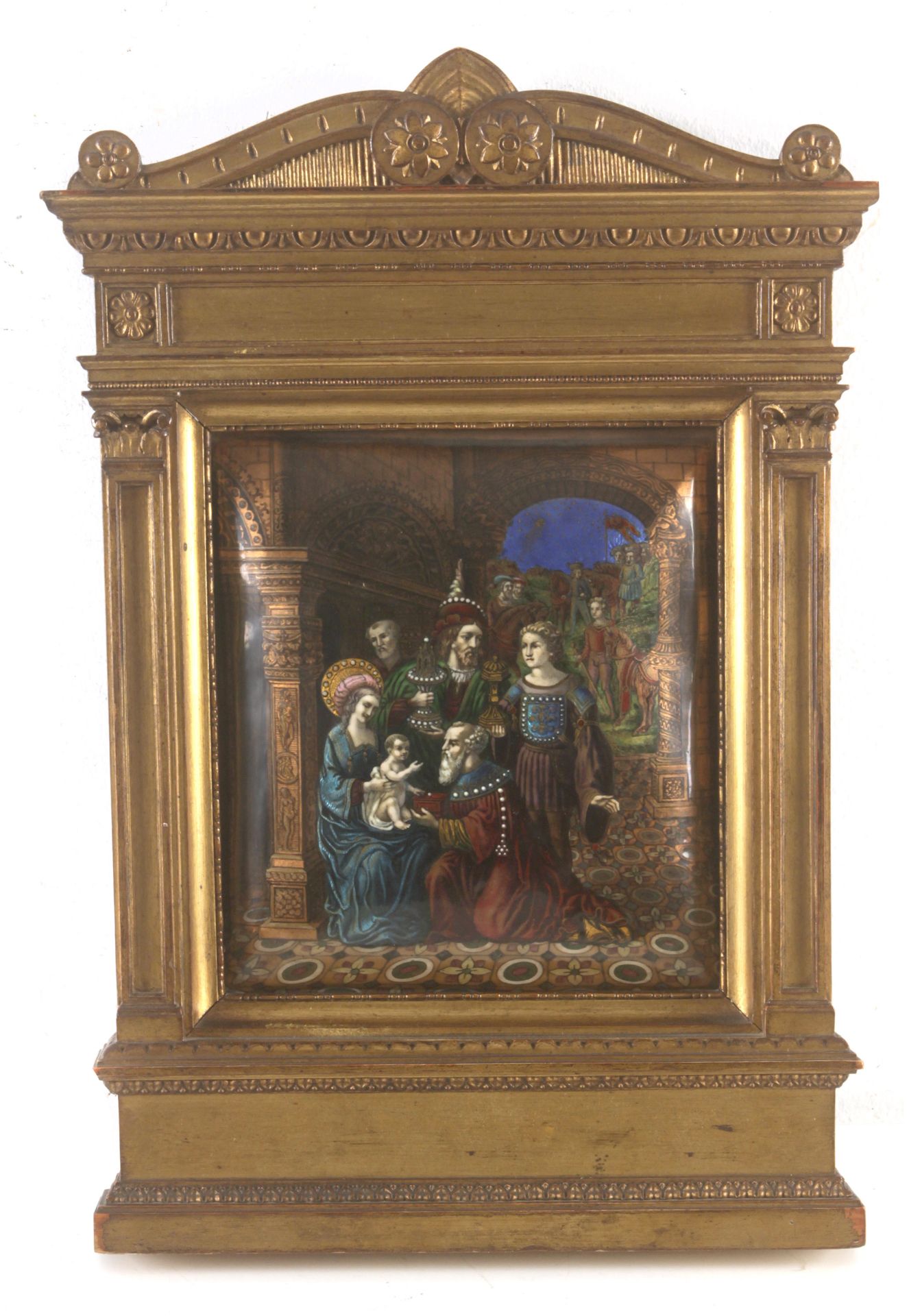 A 19th century devotional plaque in Limoges enamel - Image 2 of 4