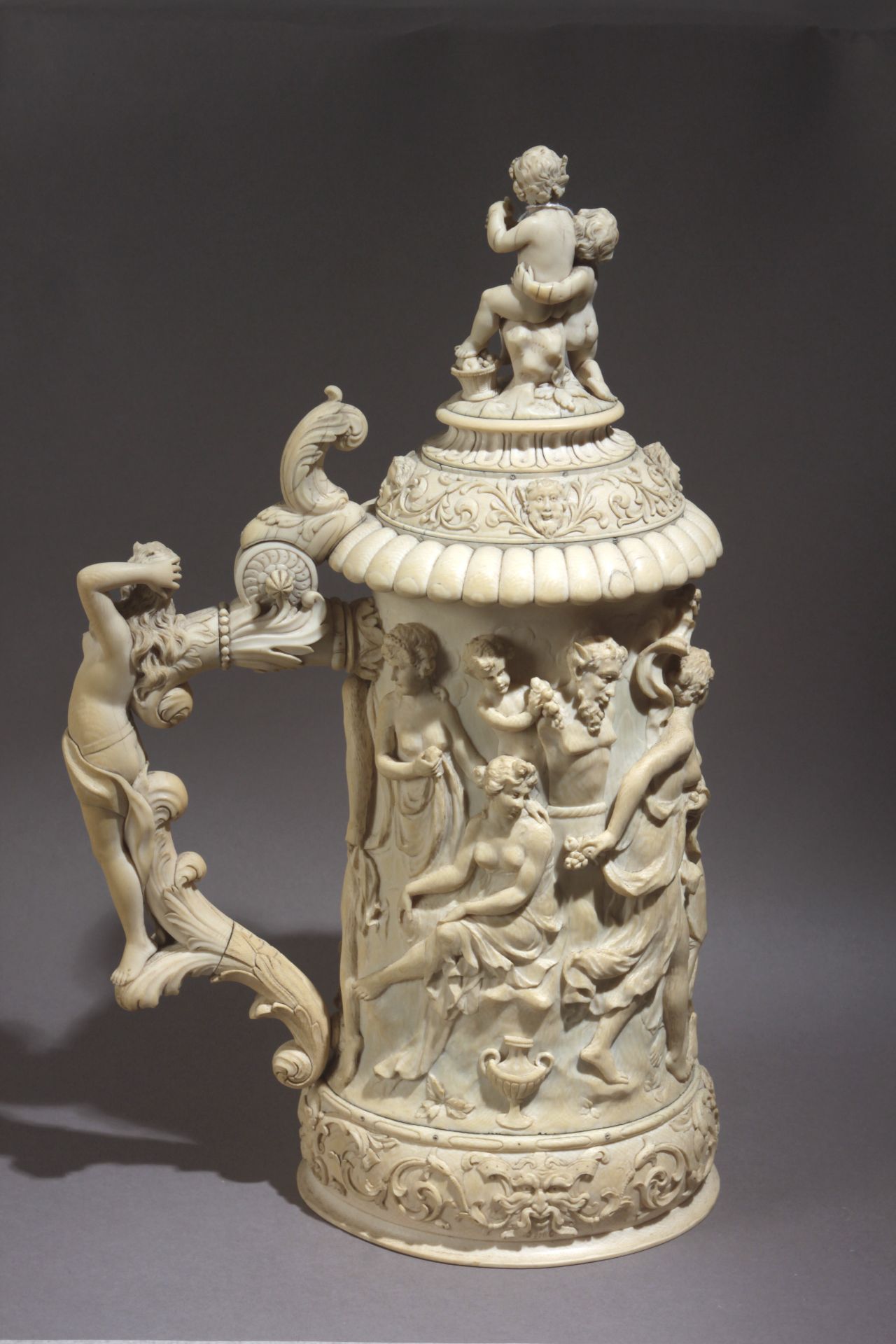 A 19th century Central-European tankard in carved ivory