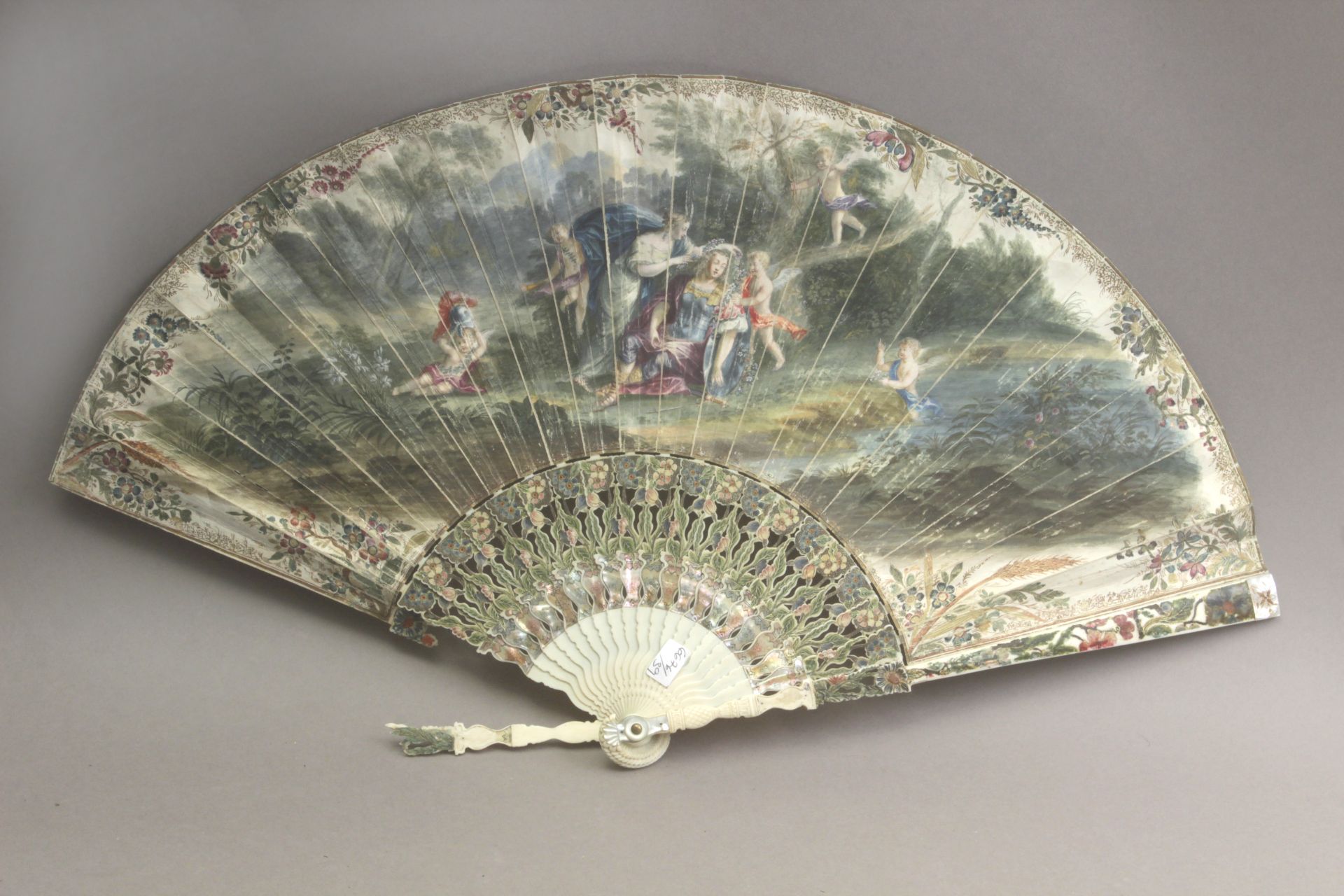 An 18th century European hand fan