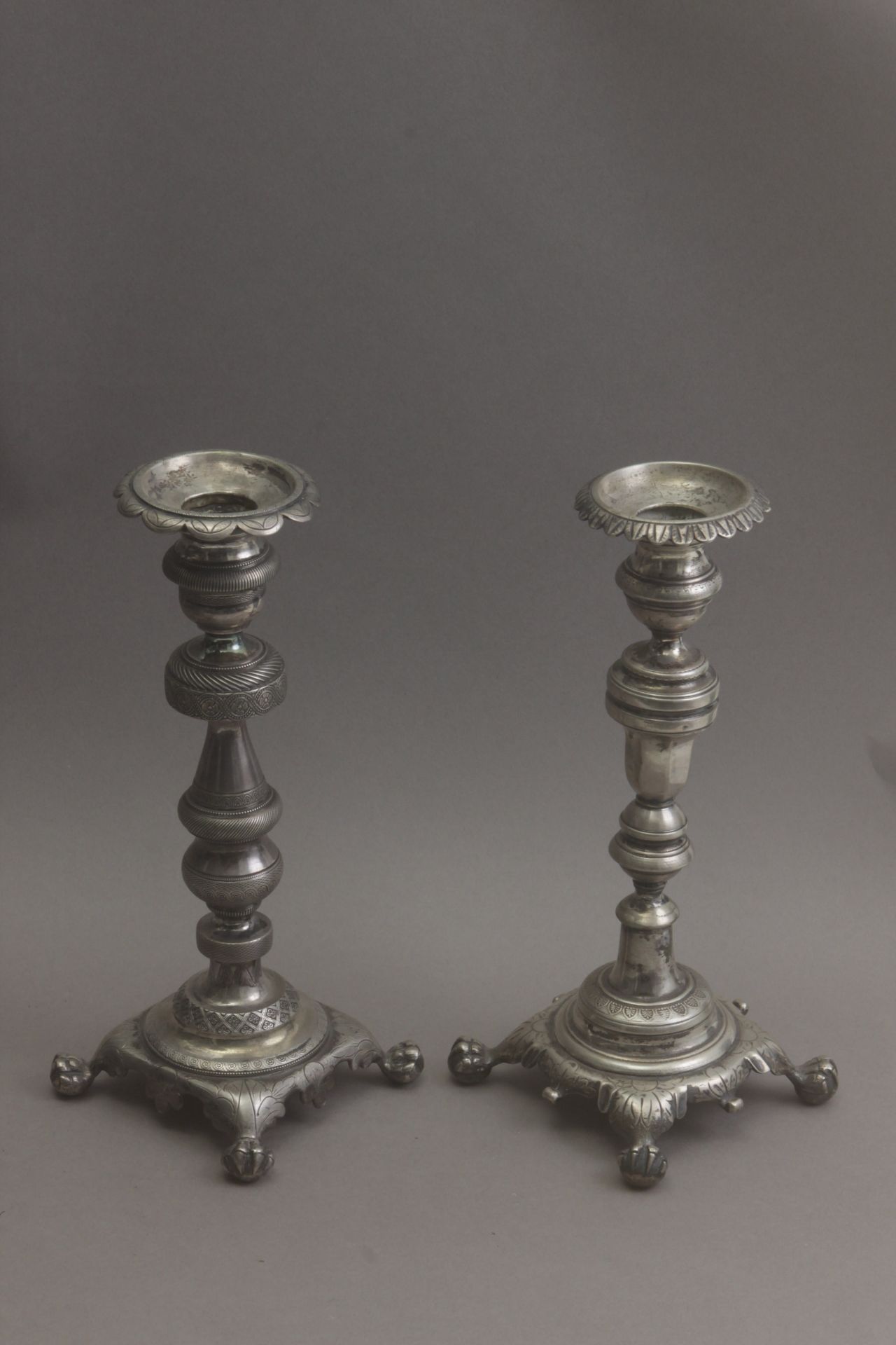 A pair of 19th century silver candlesticks from Brazil - Bild 2 aus 4