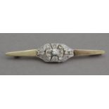 A 20th century Belle Époque style diamond tie pin with an 18k. gold setting