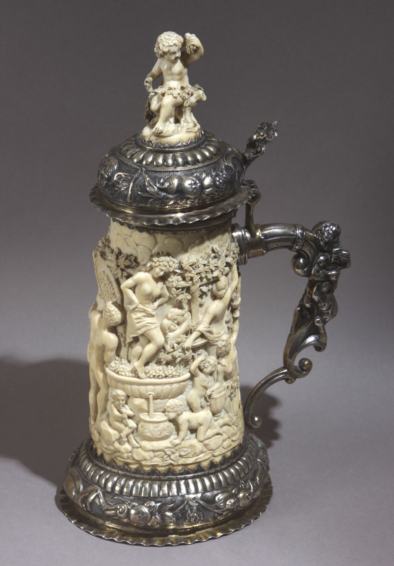 A 19th century Central-European tankard in carved ivory