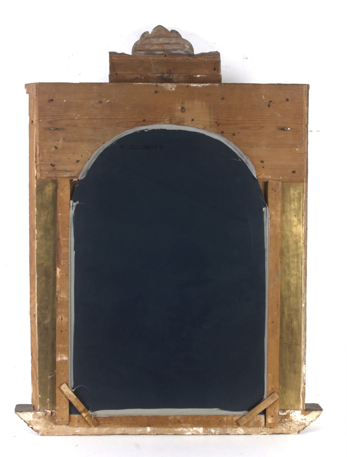 An 18th century carved and polychromed mirror - Bild 4 aus 4