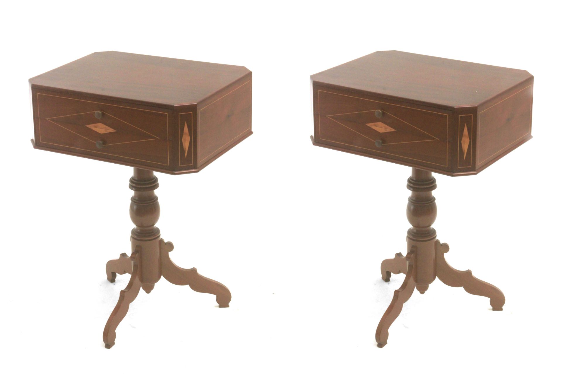A pair of 19th century Isabelino night stands in mahogany