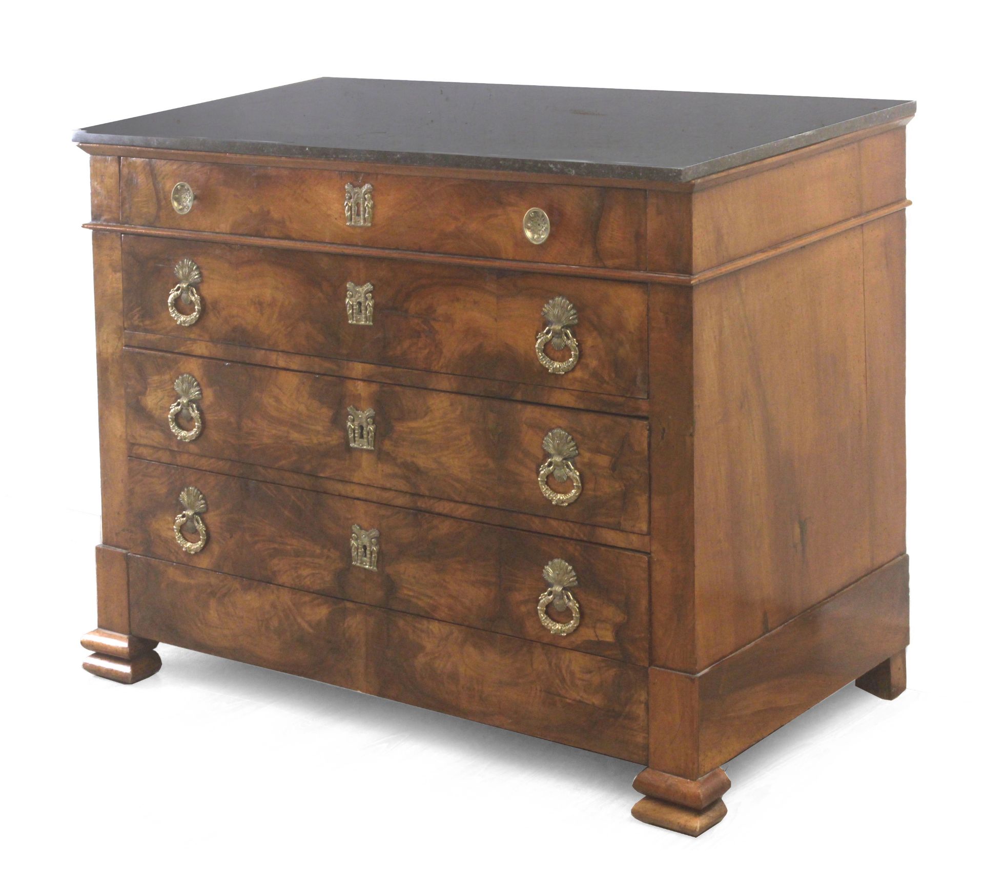 A Restoration period mahogany chest of drawers circa 1814-1830