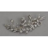 A first half of 20th century diamond brooch with a platinum flowery setting