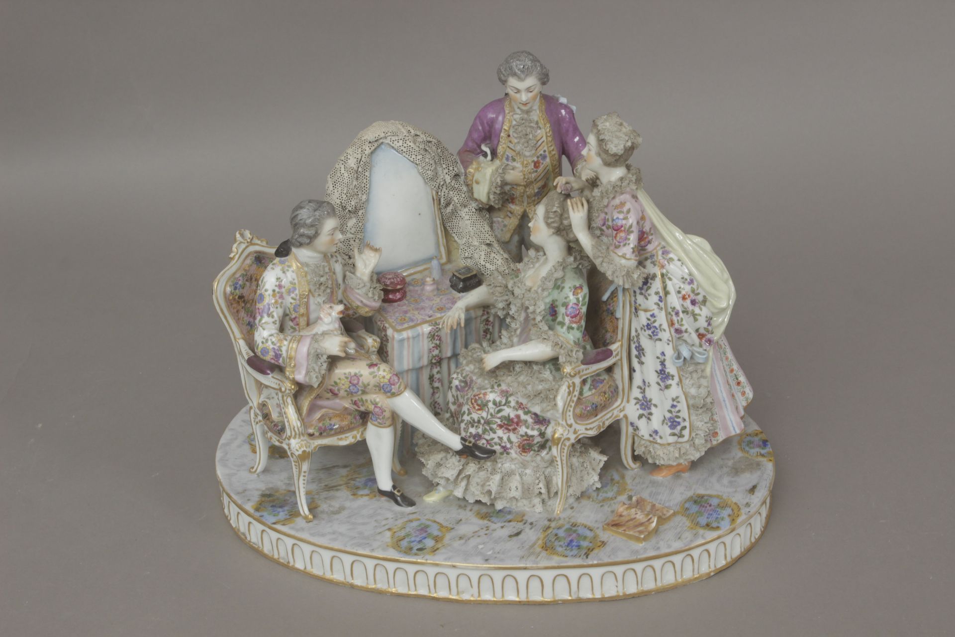 A 19th century gallant scene in Meissen porcelain