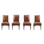 A set of four Empire style walnut chairs circa 1900