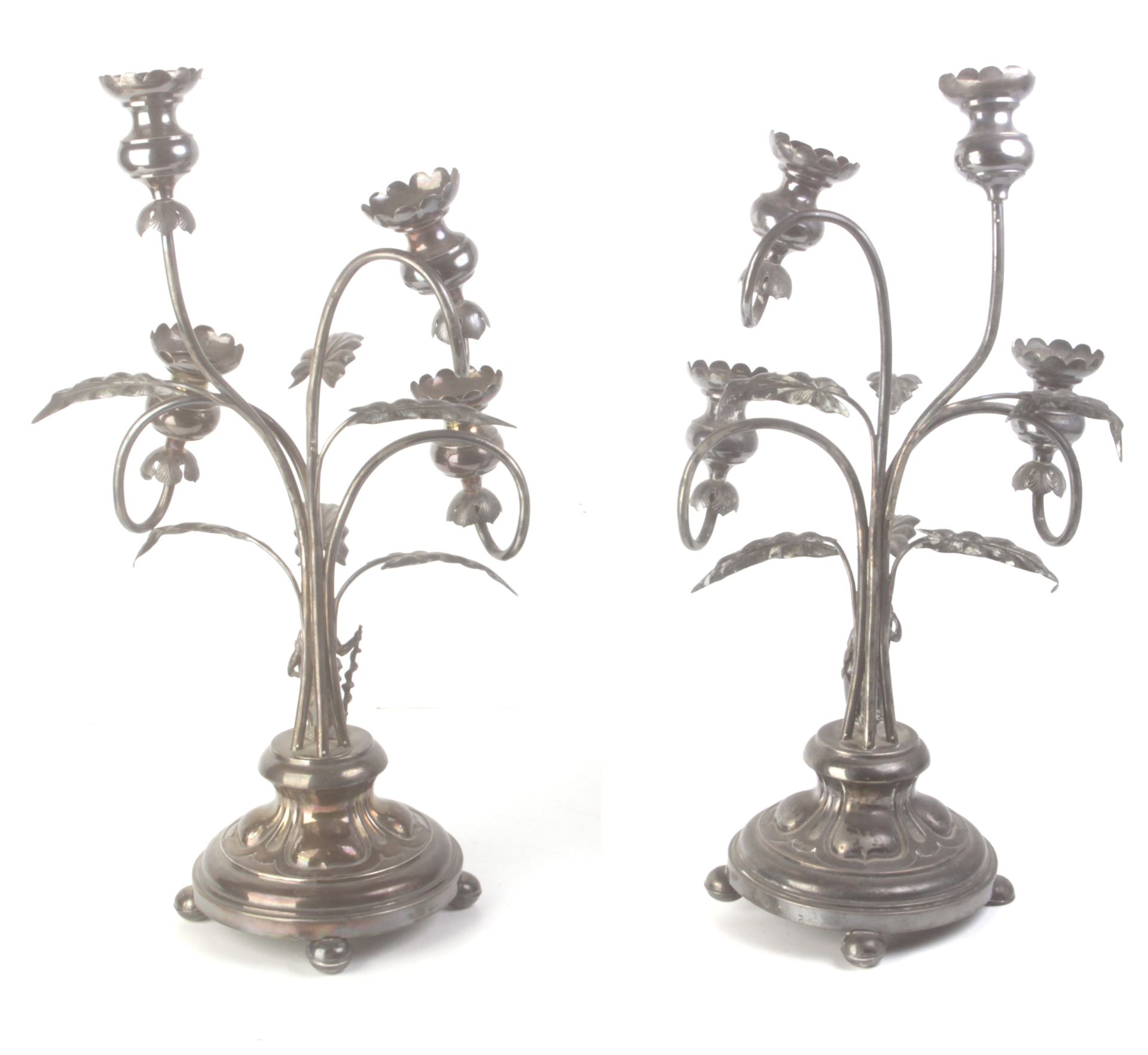 A pair of late 19th century-early 20th century silver candelabras from Barcelona - Bild 4 aus 4