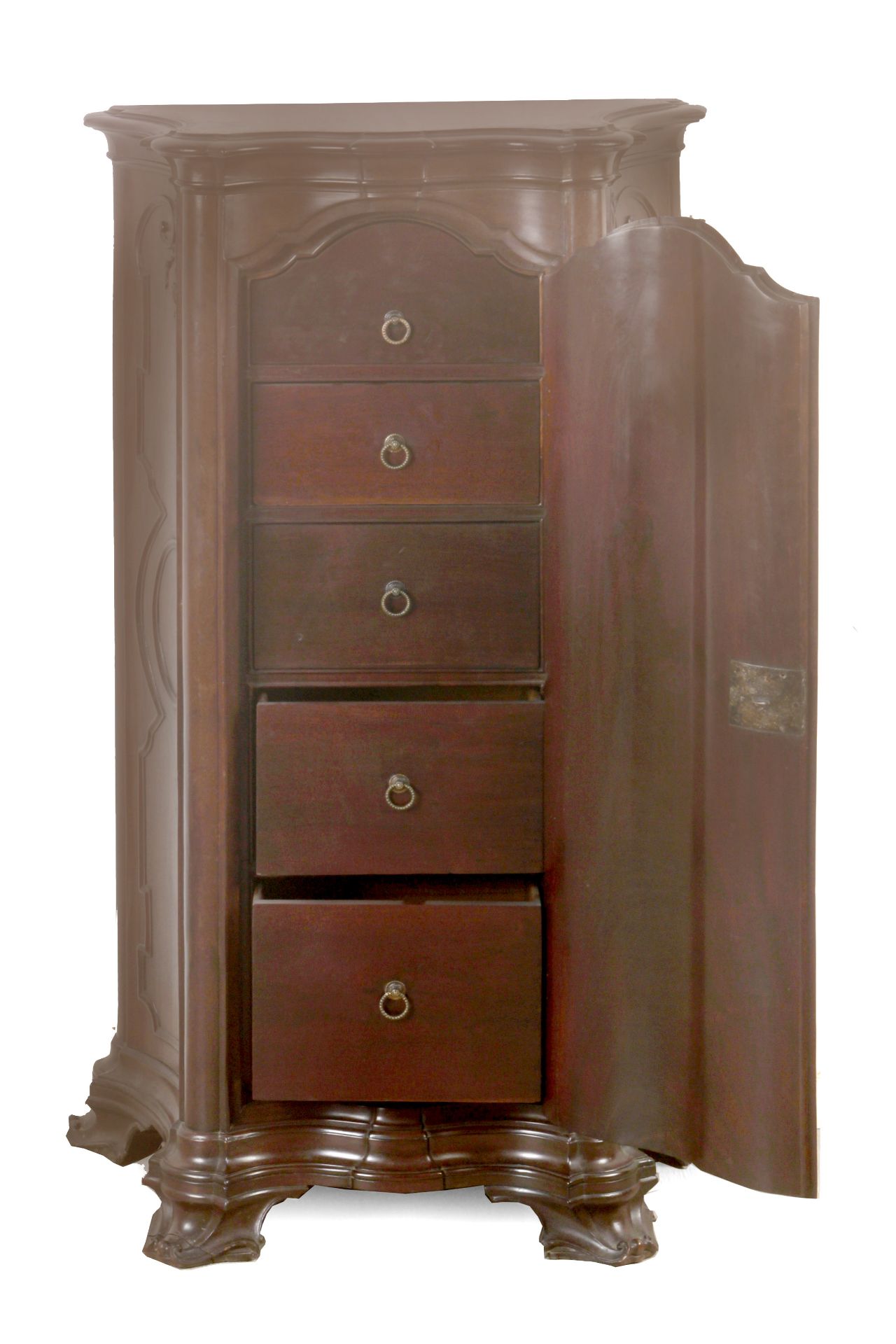A Portuguese mahogany chest of drawers circa 1800