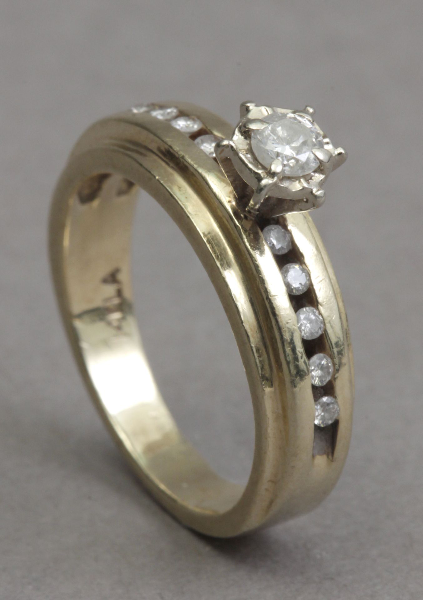 A diamond engagement ring