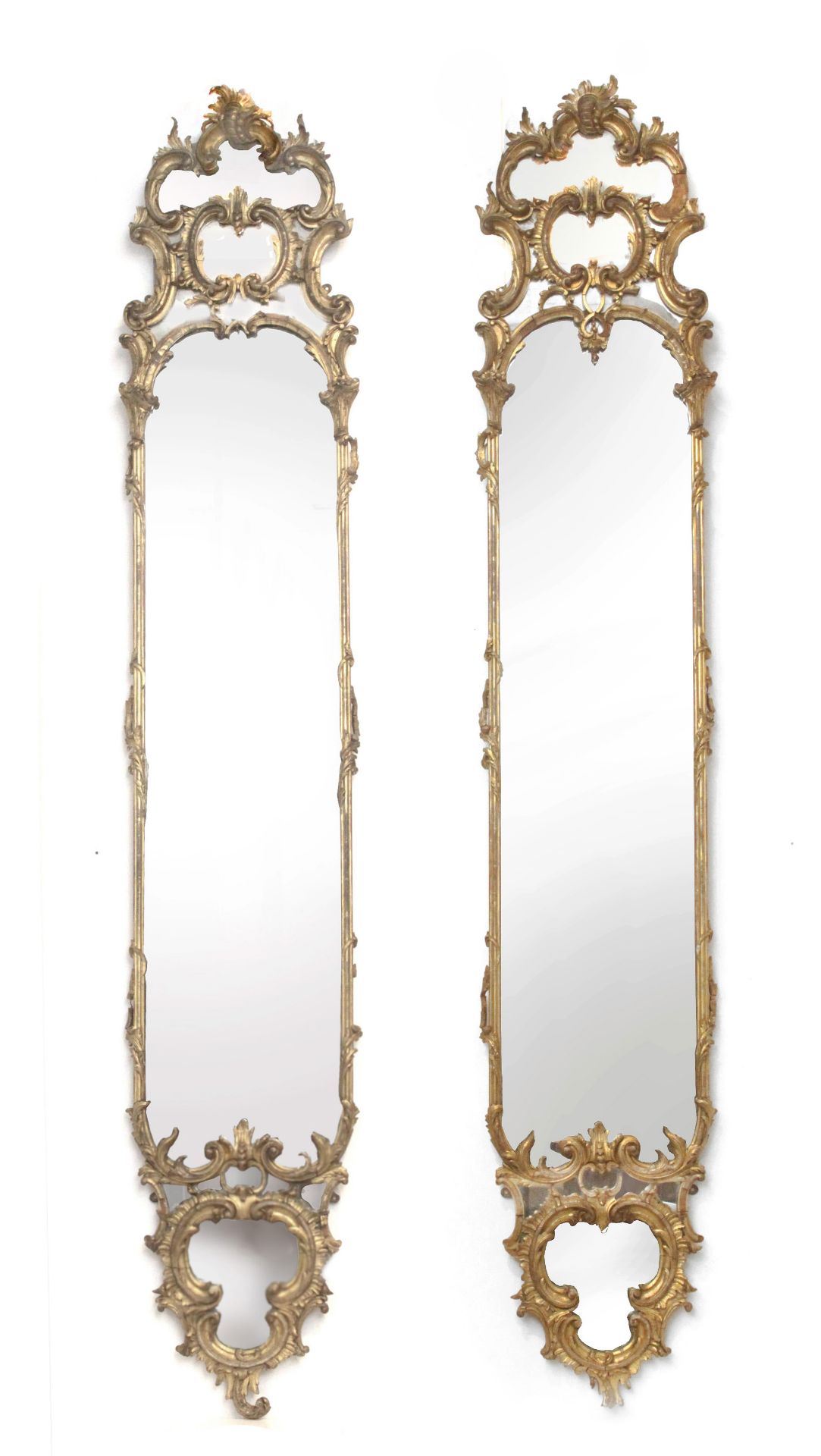A pair of mid 18th century Louis XV period mirrors