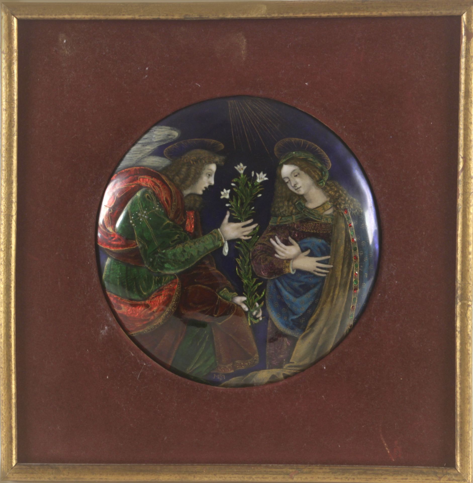 A 19th century devotional plaque in Limoges enamel - Image 2 of 2