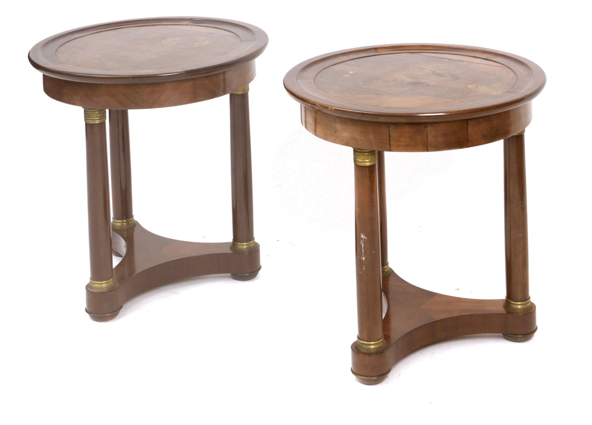 A pair of Empire style mahogany and bronze side tables - Bild 2 aus 4