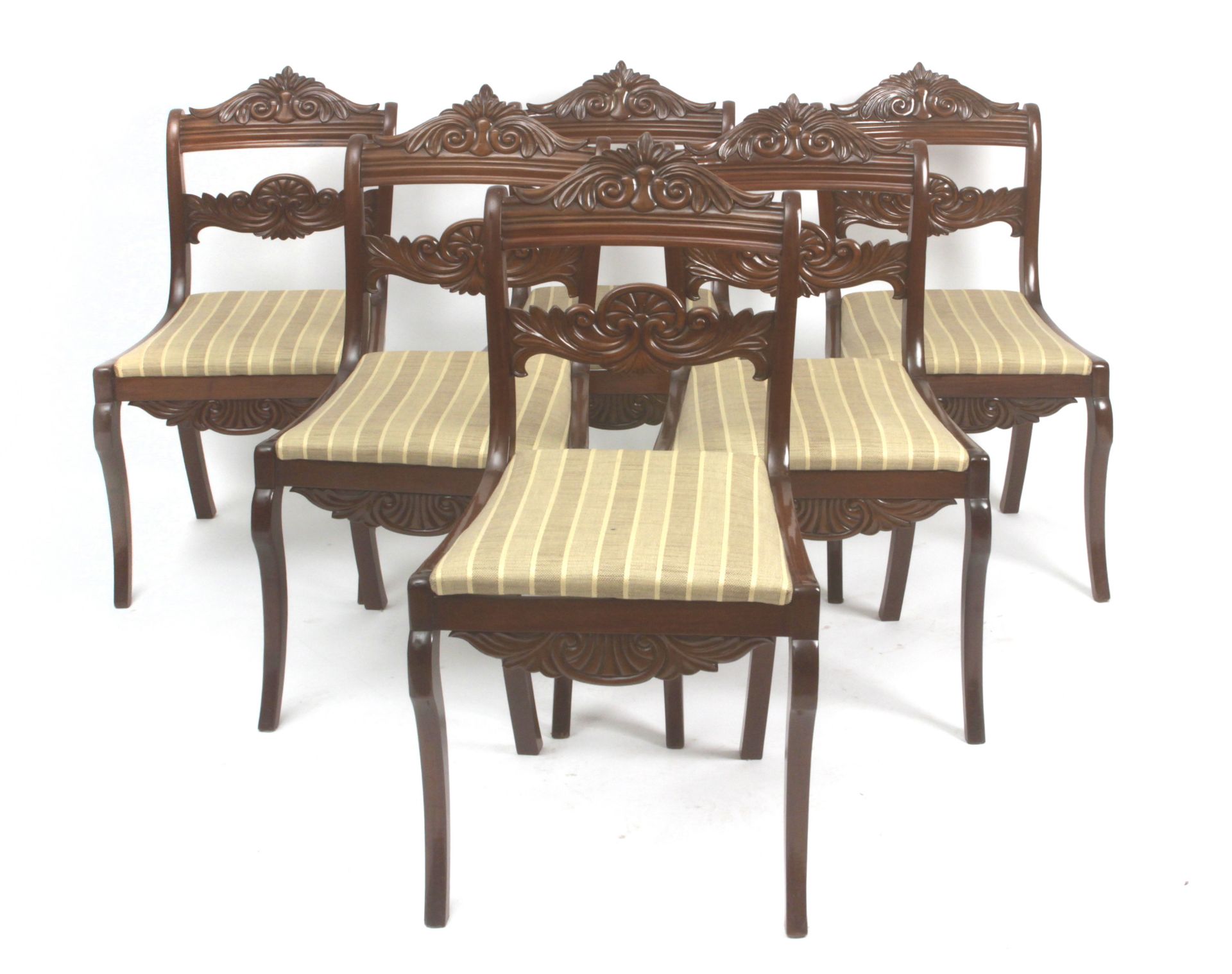 A set of six 19th century English mahogany chairs from Victorian period