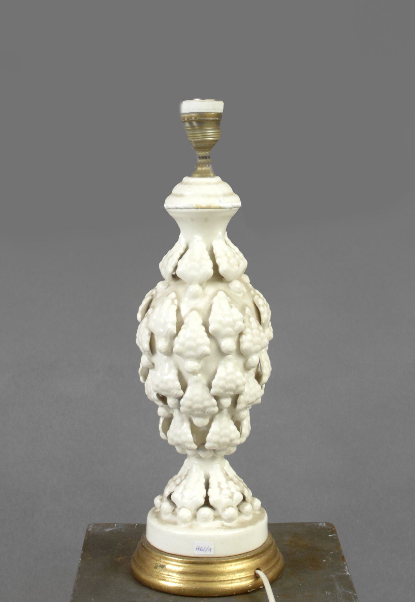 A mid 20th century table lamp in Manises porcelain