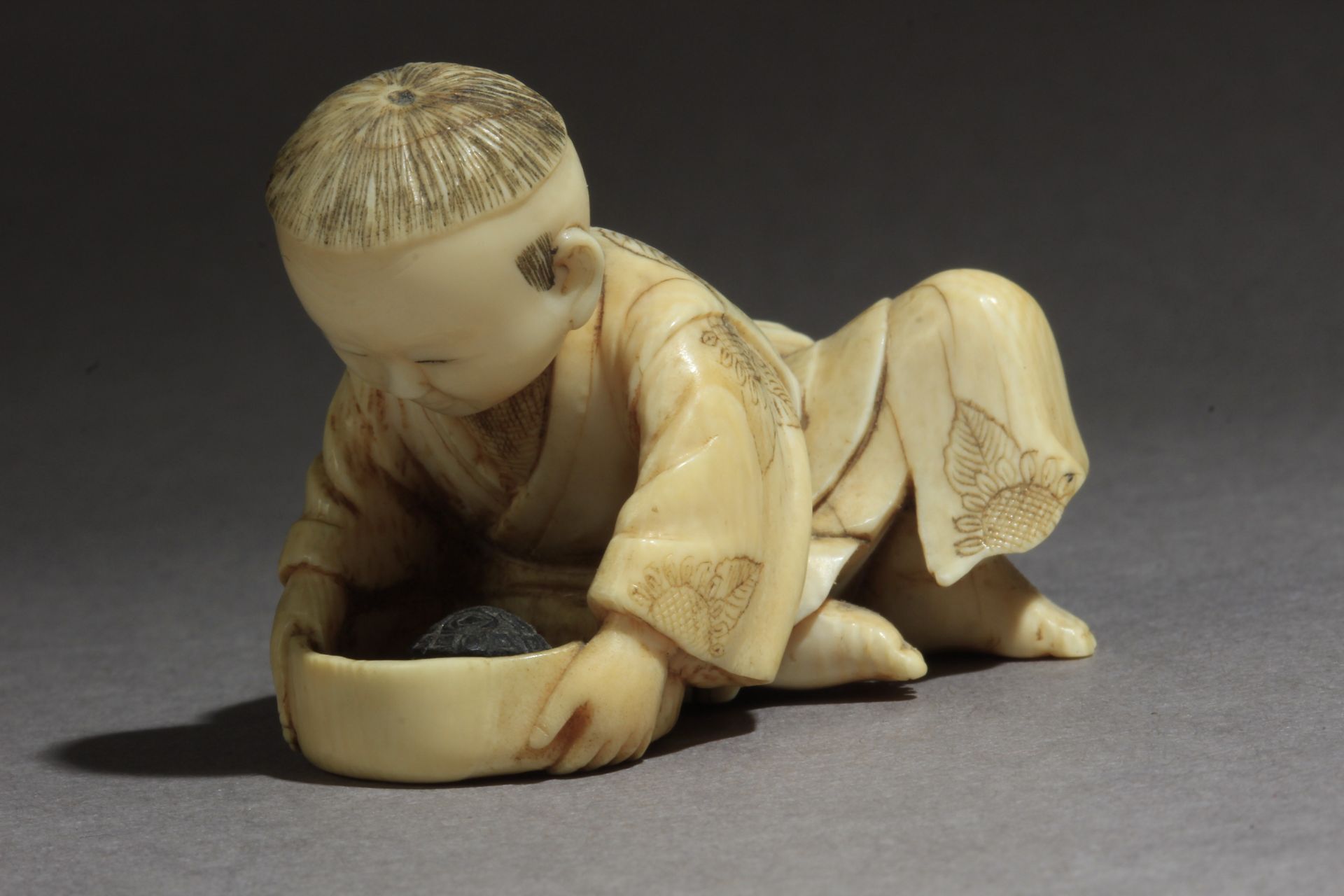 A Japanese netsuke from Meiji period circa 1850-1880. Signed Masatsugu