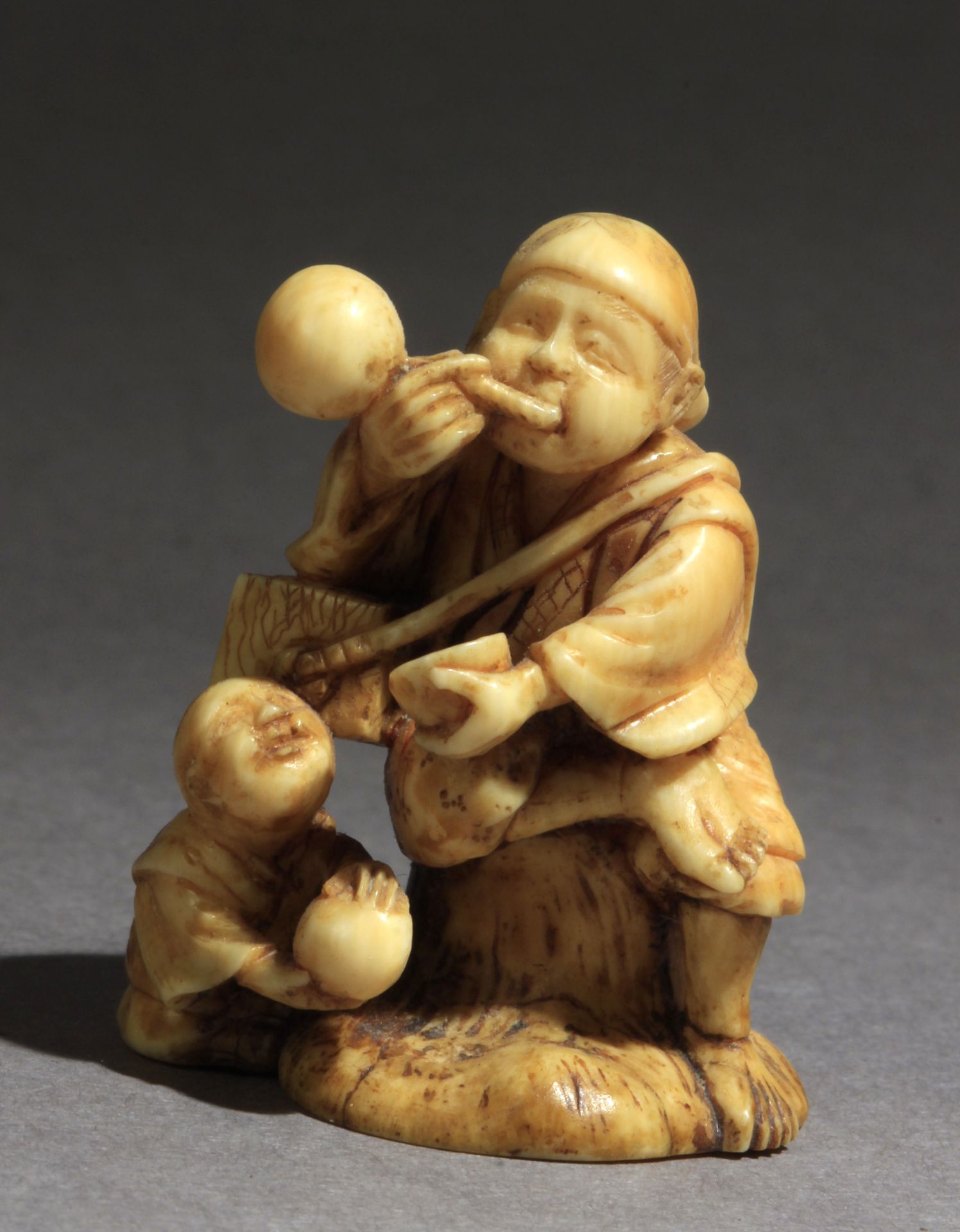 A late 19th century Japanese netsuke from Meiji period. Signed Kogyoko