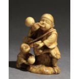 A late 19th century Japanese netsuke from Meiji period. Signed Kogyoko