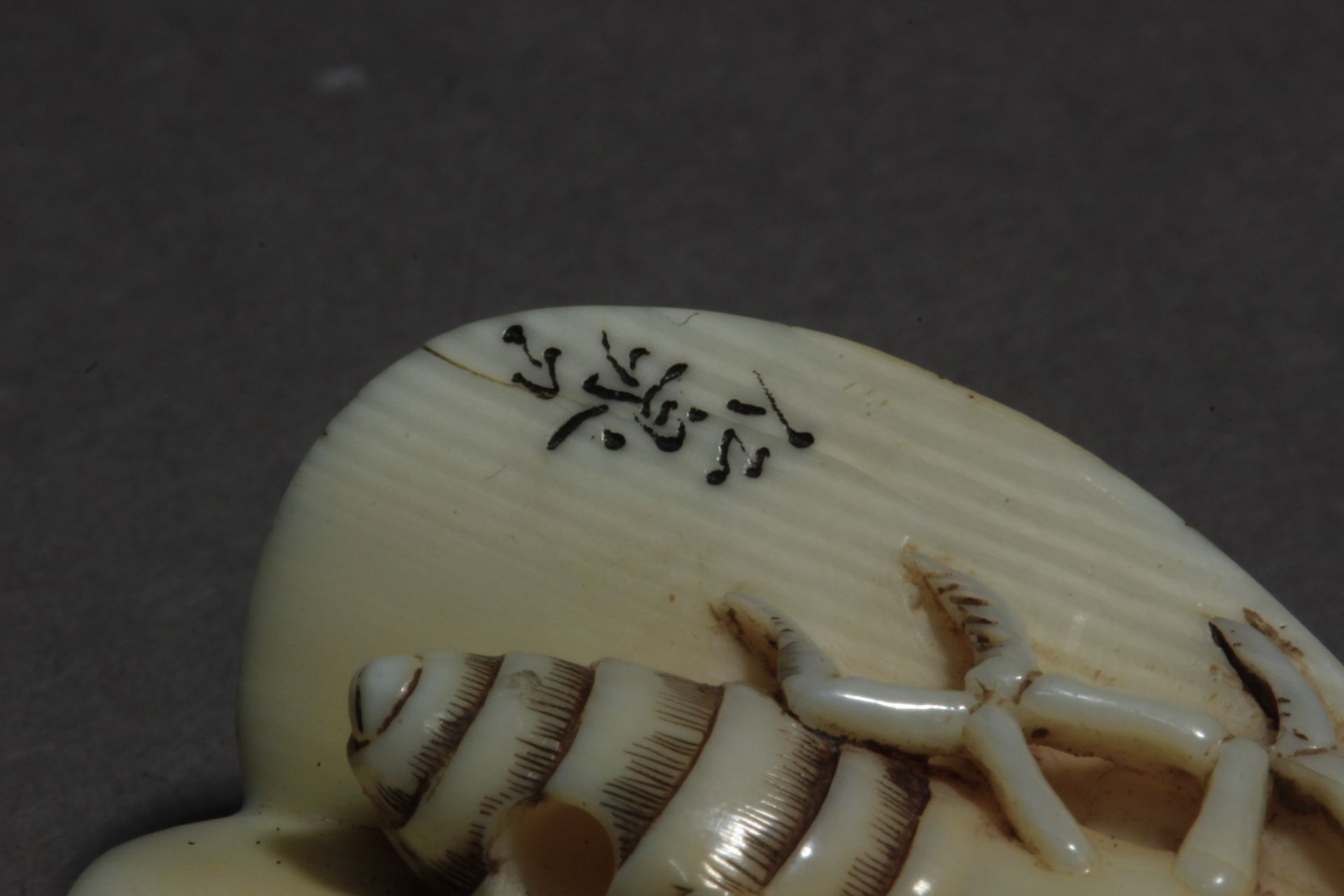 A Japanese netsuke from Showa-Heisei period. Signed - Bild 6 aus 6