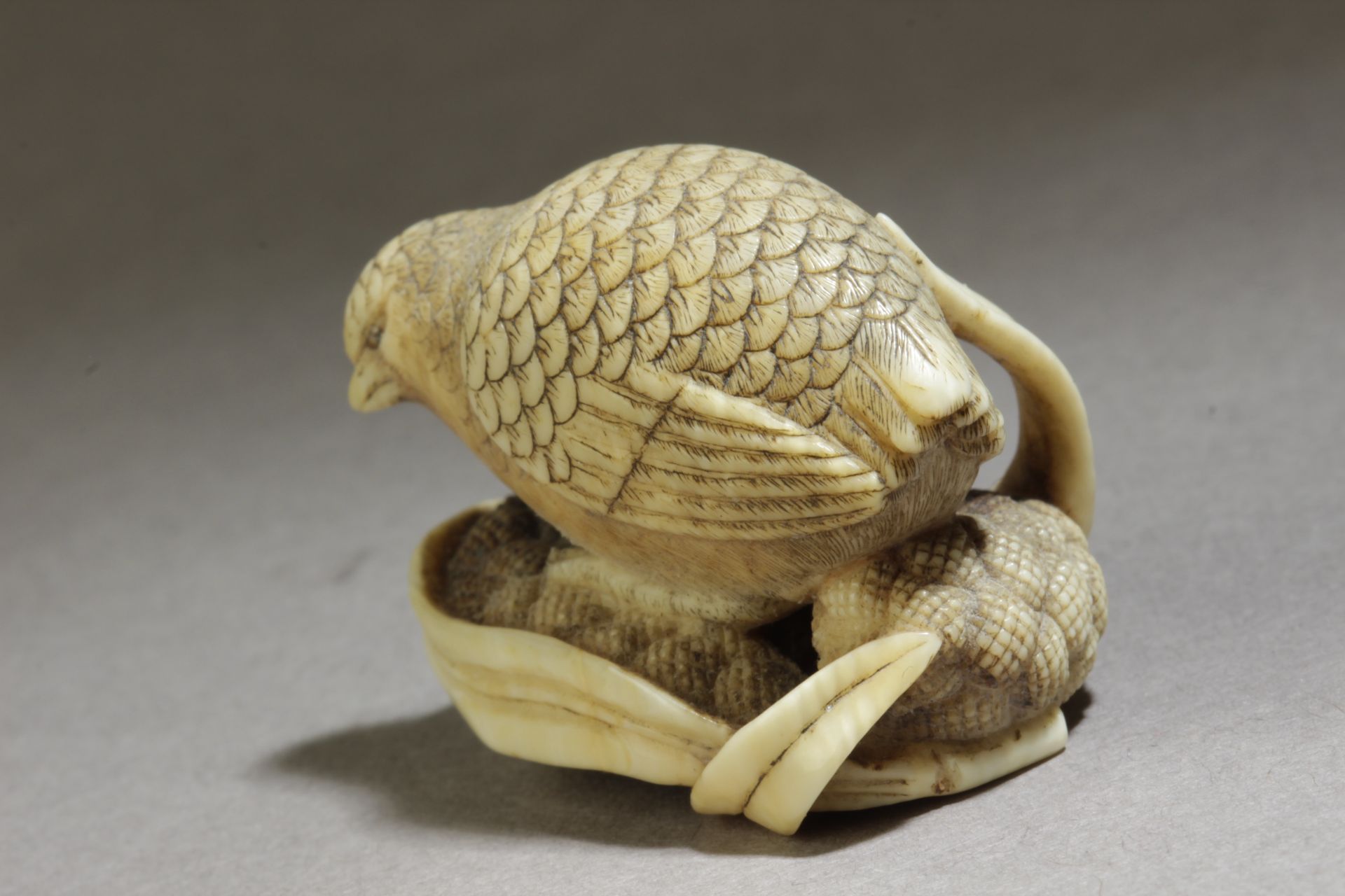 A 19th century Japanese netsuke. Signed Okatomo - Image 2 of 7