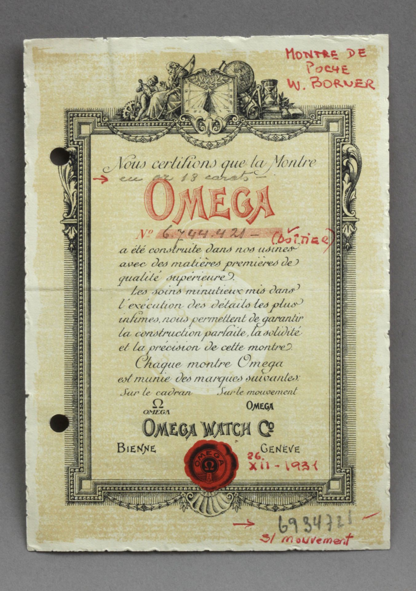Omega. An 18k. yellow gold open face pocket watch - Bild 4 aus 6