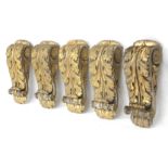 A first half 20th century set of five corbels