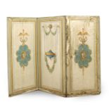 A first half of 20th century Neoclassical style three panel folding screen