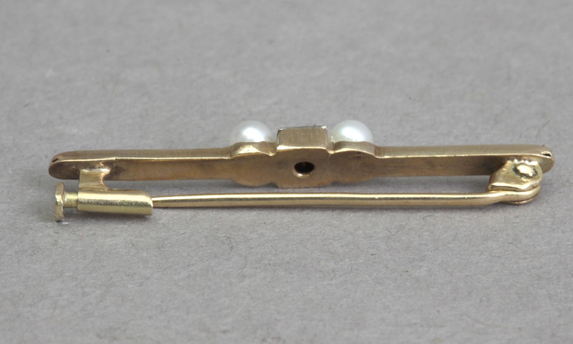 A first third of 20th century tie pin with diamonds and freshwater pearls - Bild 4 aus 4