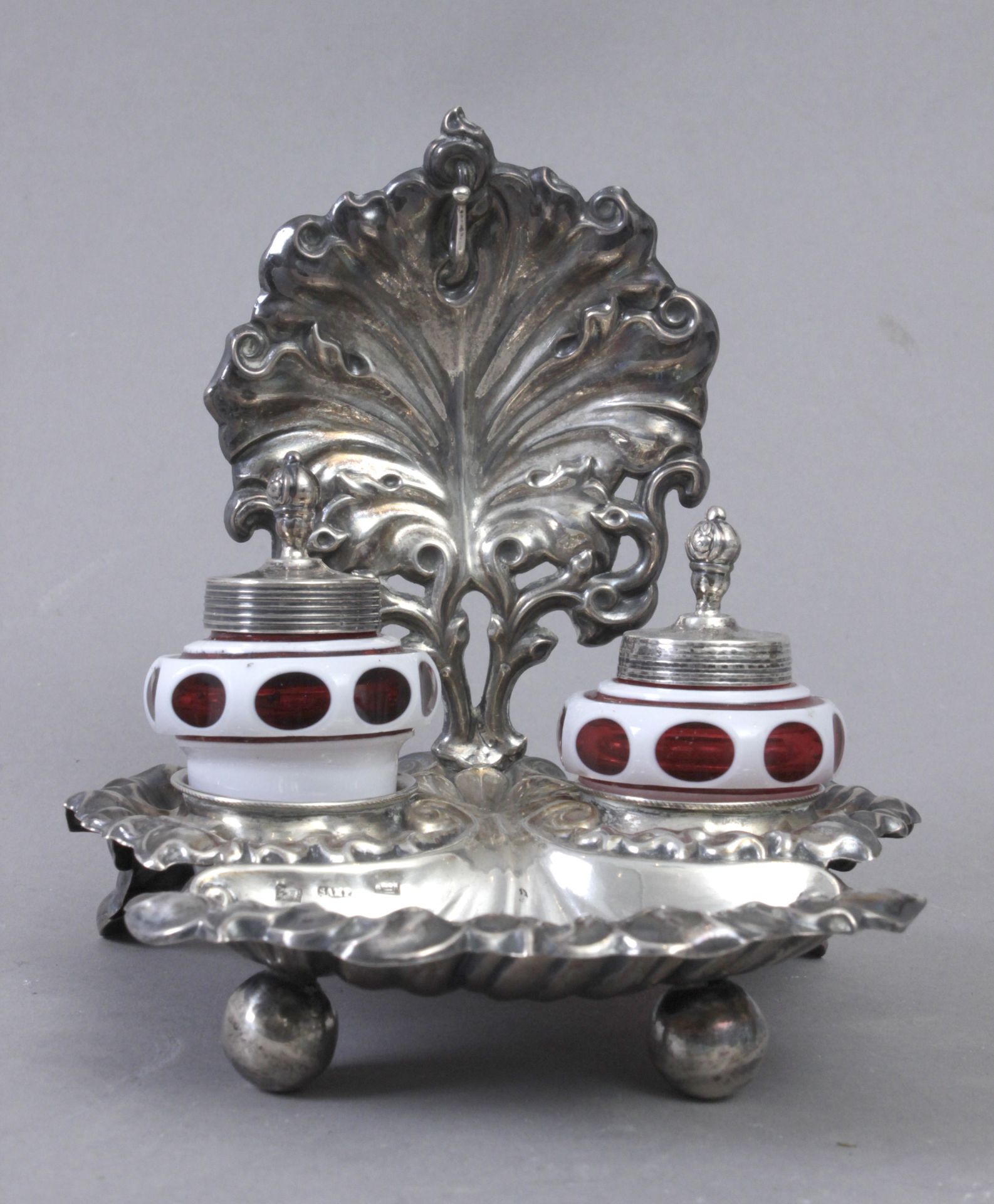 An Isabelino silver inkstand, Madrid villa 1858 - Image 2 of 3