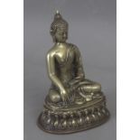 A 19th-20th centuries Tibetan Vajrasana buddha bronze sculpture