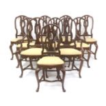 A 19th century Isabelino set of eight mahogany chairs and armchairs