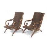 A pair of Louis Philippe period walnut armchairs