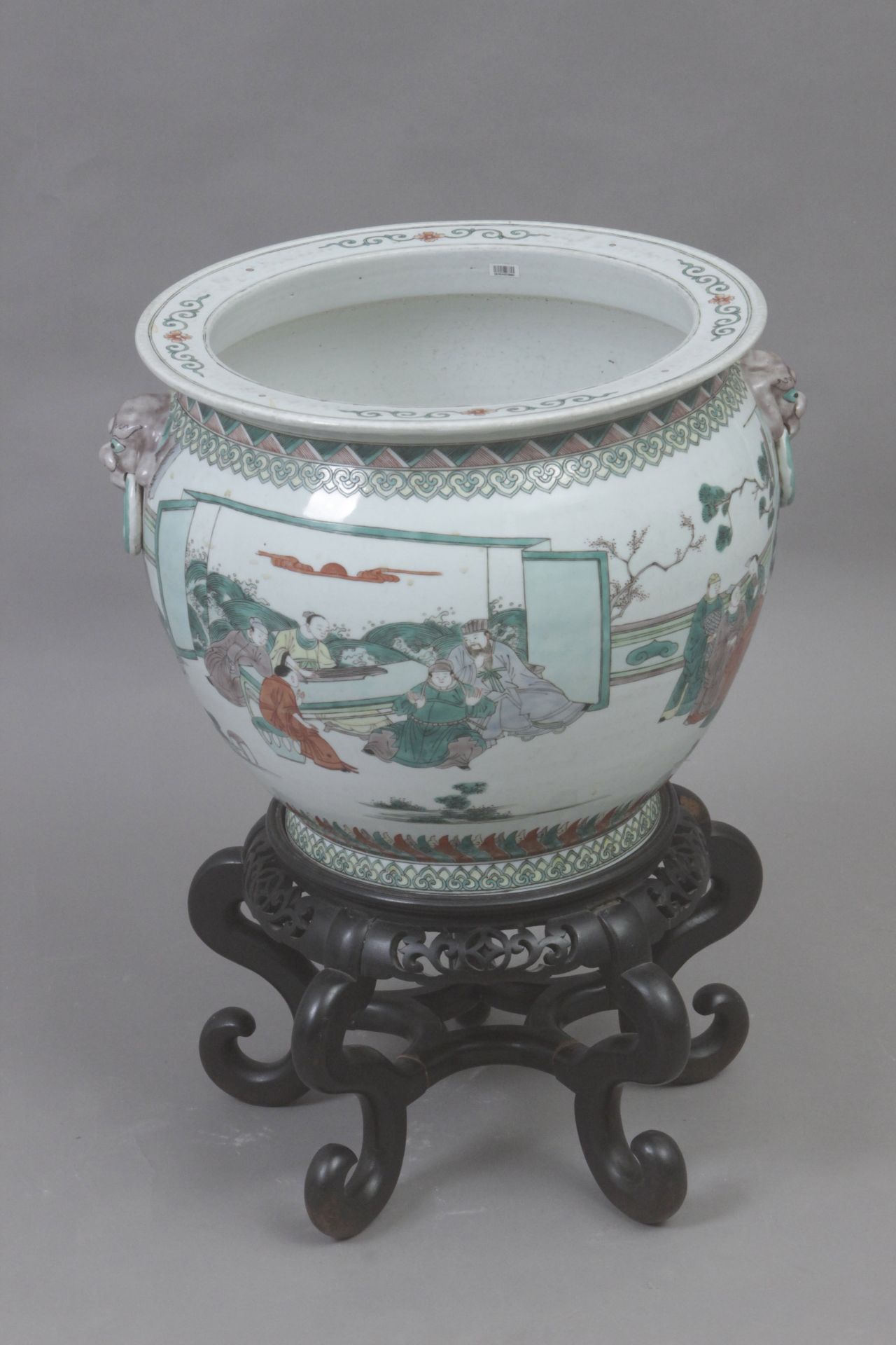 A late 18th century-early 19th century Famille Verte cache pot from Qing period - Bild 2 aus 5