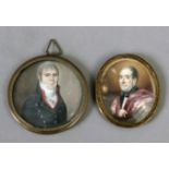 A pair of 19th century Spanish portrait miniatures of gentlemen