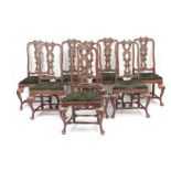 A first half of 20th century set of eight Chippendale style chairs