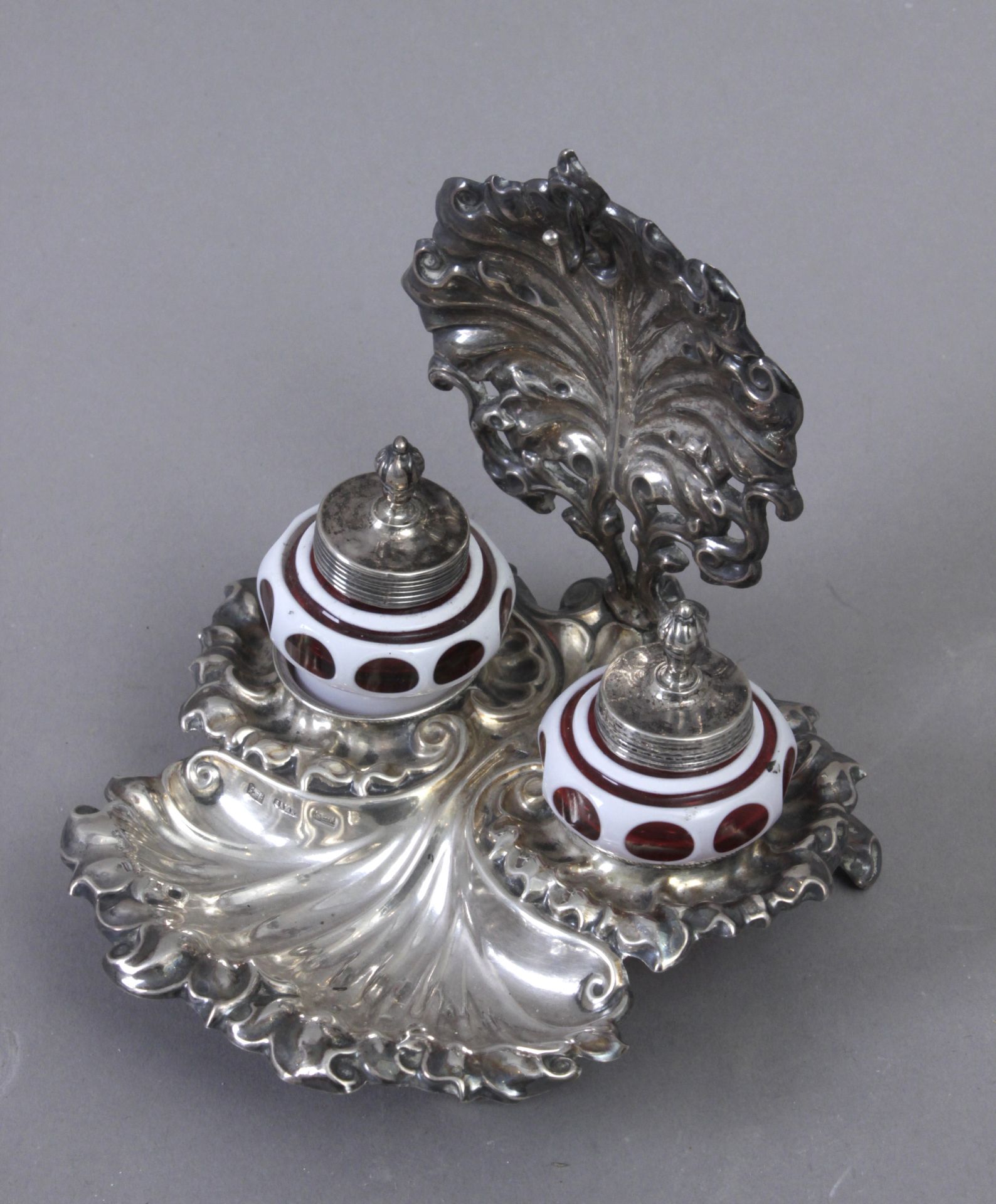 An Isabelino silver inkstand, Madrid villa 1858