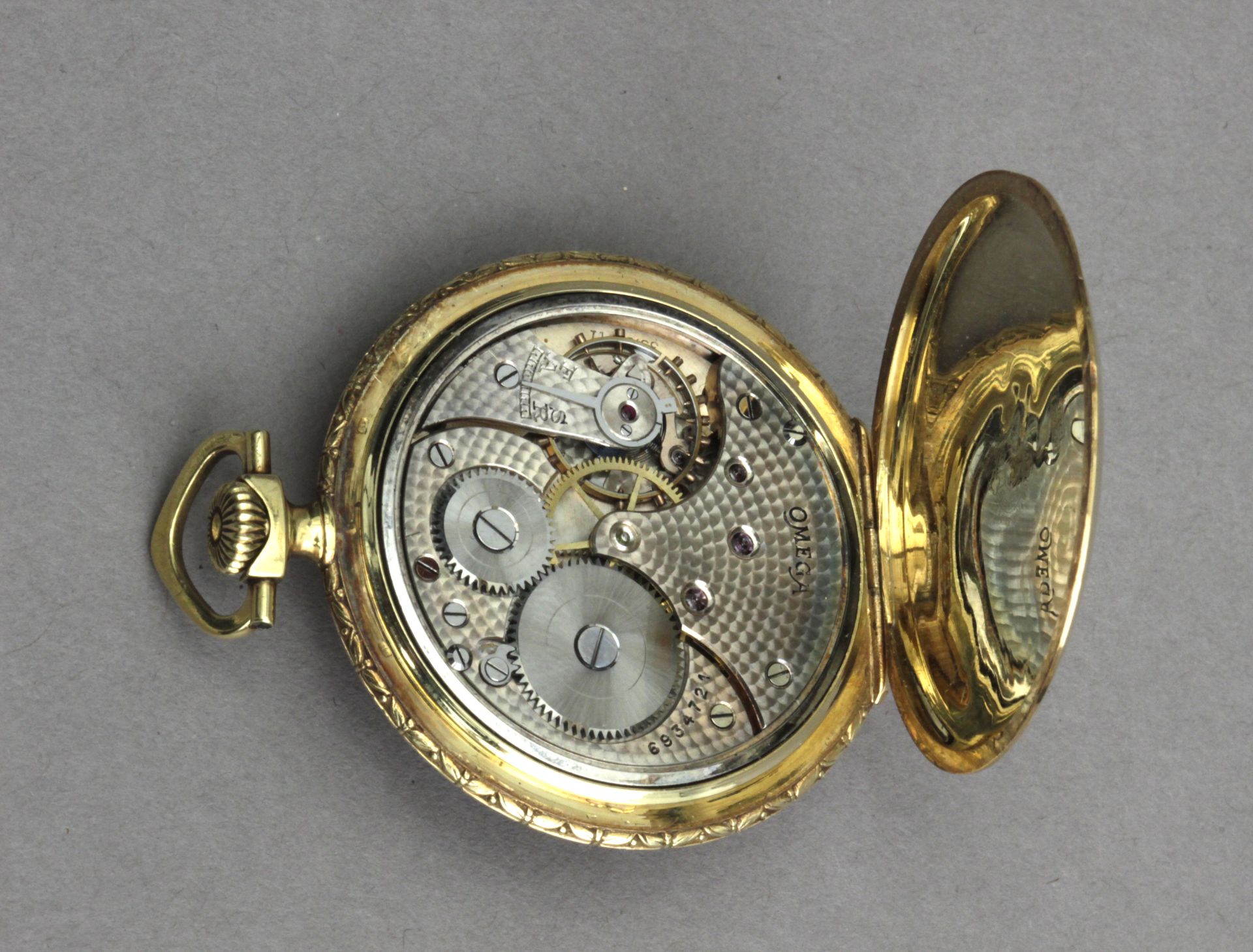 Omega. An 18k. yellow gold open face pocket watch - Bild 3 aus 6