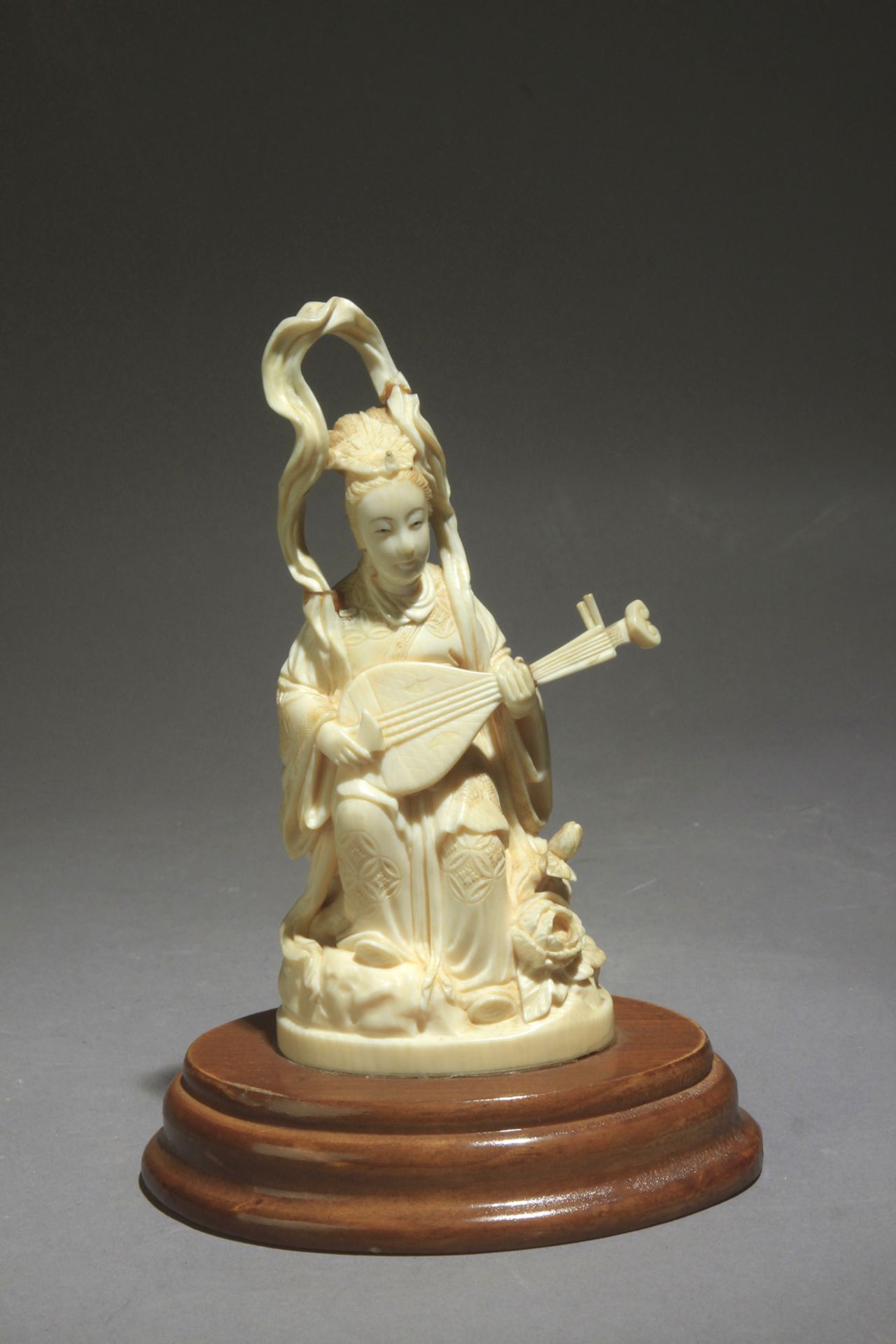 A Japanese okimono circa 1900 in walrus ivory