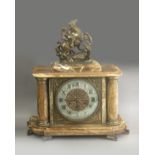 A 20th century carved agate mantel clock