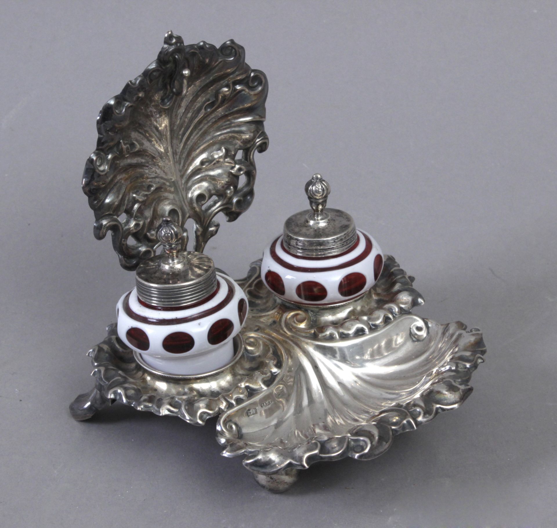 An Isabelino silver inkstand, Madrid villa 1858 - Image 3 of 3