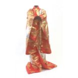 A Japanese ladies silk kimono from Showa period