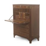 An 18th century Louis XVI period walnut fall front desk